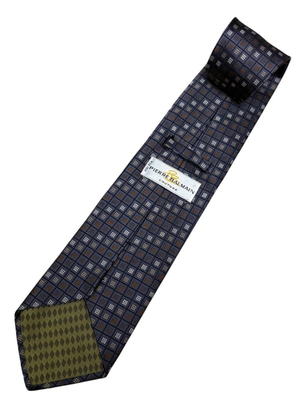 VINTAGE 90S PIERRE BALMAIN 100% Silk Tie Luxury Designer Business Casual Necktie